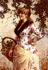 Vineyard Canvas Paintings - A Young Woman In A Vineyard